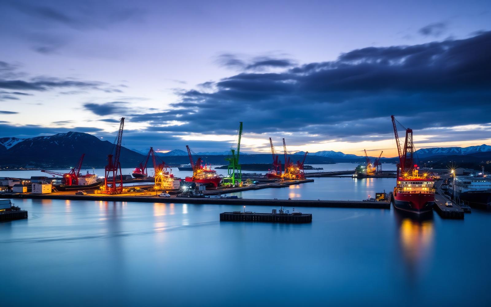 Bodø havn ved blå time